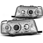 Set de faruri de tuning cu ochi de înger halogen potrivit pentru Audi 80 B4 09.1991-04.1996, stânga și dreapta