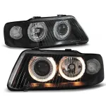 Set de faruri tuning cu ochi de înger halogen potrivit pentru Audi A3 09.2000-05.2003, stânga și dreapta