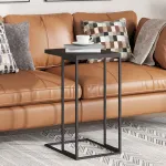 Masă laterală, negru, 40x30x59 cm, lemn compozit GartenMobel Dekor