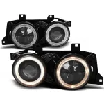 Set de faruri de tuning cu ochi de înger halogen potrivit pentru BMW 5 E34 1987-1995 sedan/combinate, BMW 7 E32 1986-1994, stânga și dreapta