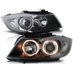 Set de faruri tuning cu ochi de înger halogen, potrivit pentru BMW 3 E90/E91 03.2005-08.2008, stânga și dreapta