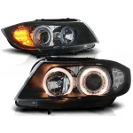Set de faruri tuning cu ochi de înger halogen, potrivit pentru BMW 3 E90/E91 03.2005-08.2008, stânga și dreapta