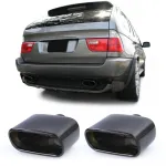 Tăvițe de evacuare sport din oțel inoxidabil negru, potrivite pentru BMW X5 E53 99-06 3.0i
