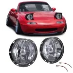 Faruri din sticlă clare cu crom, potrivite pentru Mazda MX5 NA 90-98