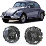 Faruri Fumuri Negre cu Fante, Pereche, potrivite pentru VW Beetle + Cabriolet din 73