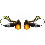 Semnalizator LED Mini pentru motocicletă Bullet din aluminiu Mini Indicator Negru cu E-Mark