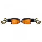 Semnale de întoarcere LED mini pentru motocicletă, stil săgeată personalizat, indicatoare mini negre + E-Mark