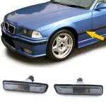 Indicator lateral din sticlă clară cu fum negru, cristal, potrivit pentru BMW Seria 3 E36 X5 E53