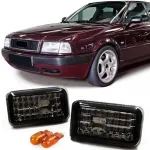 Indicatori laterali din sticlă clară negri, potriviți pentru Audi 80 90 100 A6 C4 200 V8