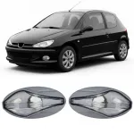 Set indicator lateral din sticlă clară cu crom, potrivit pentru Peugeot 107 206 307 407 607 Partner Expert