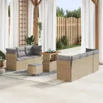 Set de canapele pentru grădină 10 pcs Bej poliratan GartenMobel Dekor