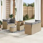 Set de canapele pentru grădină 8 pcs Bej poliratan GartenMobel Dekor