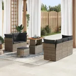 Set de canapele pentru grădină 8 pcs Gri poliratan GartenMobel Dekor