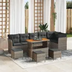 Set de canapele pentru grădină 10 pcs Gri poliratan GartenMobel Dekor