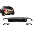 Difuzor Bara Spate cu Ornamente Evacuare Mercedes A-Class W176 (2013-2018) A45 Facelift Design