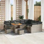 Set de canapele pentru grădină 12 pcs Gri poliratan GartenMobel Dekor