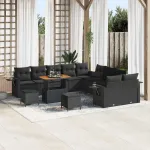 Set de canapele pentru grădină 13 pcs Negru poliratan GartenMobel Dekor