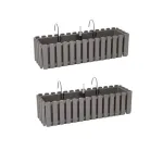 Set 2 Jardiniere decorative cu suport metalic, Boardee Fencycase W, gri, 58x18x16.2 cm GartenVIP DiyLine
