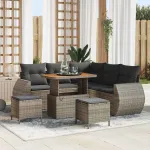 Set de canapele pentru grădină 8 pcs Gri poliratan GartenMobel Dekor