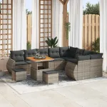 Set de canapele pentru grădină 12 pcs Gri poliratan GartenMobel Dekor