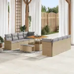 Set de canapele pentru grădină cu pernă 11 pcs Bej poliratan GartenMobel Dekor