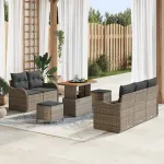 Set de canapele pentru grădină cu pernă 8 pcs Gri poliratan GartenMobel Dekor