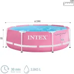 Piscină rotundă cu cadru metalic Intex Pink, 244 x 76 cm