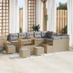 Set de canapele pentru grădină 13 pcs Bej poliratan GartenMobel Dekor