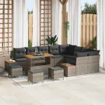 Set de canapele pentru grădină 13 pcs Gri poliratan GartenMobel Dekor