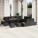 Set de canapele pentru grădină 14 pcs Negru poliratan GartenMobel Dekor