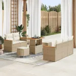 Set de canapele pentru grădină 8 pcs Bej poliratan GartenMobel Dekor