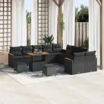 Set de canapele pentru grădină 13 pcs Negru poliratan GartenMobel Dekor