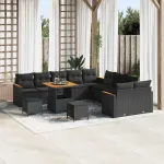 Set de canapele pentru grădină 13 pcs Negru poliratan GartenMobel Dekor