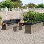 Set de canapele pentru grădină cu pernă 11 pcs Gri GartenMobel Dekor