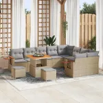 Set de canapele pentru grădină 12 pcs Beige și gri deschis GartenMobel Dekor