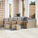 Set de canapele pentru grădină 12 pcs Beige și gri deschis GartenMobel Dekor
