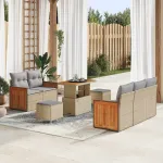 Set de canapele pentru grădină 8 pcs Beige și gri deschis GartenMobel Dekor