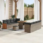 Set de canapele pentru grădină cu pernă 11 pcs Gri GartenMobel Dekor
