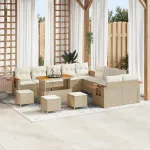Set de canapele pentru grădină cu pernă 14 pcs Bej și crem GartenMobel Dekor