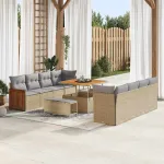 Set de canapele pentru grădină 11 pcs Beige și gri deschis GartenMobel Dekor