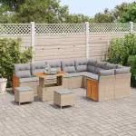 Set de canapele pentru grădină 12 pcs Beige și gri deschis GartenMobel Dekor