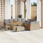 Set de canapele pentru grădină 13 pcs Beige și gri deschis GartenMobel Dekor