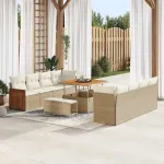 Set de canapele pentru grădină cu pernă 11 pcs Bej și crem GartenMobel Dekor