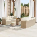 Set de canapele pentru grădină 11 pcs Bej și crem poliratan GartenMobel Dekor
