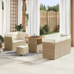 Set de canapele pentru grădină cu pernă 8 pcs bej și crem GartenMobel Dekor