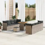 Set de canapele pentru grădină cu pernă Manual 11 pcs Gri GartenMobel Dekor