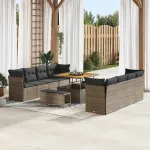 Set de canapele pentru grădină cu pernă Manual 11 pcs Gri GartenMobel Dekor