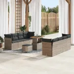 Set de canapele pentru grădină cu pernă Manual 11 pcs Gri GartenMobel Dekor