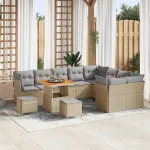 Set de canapele pentru grădină 12 pcs bej și gri deschis GartenMobel Dekor