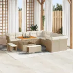 Set de canapele pentru grădină 13 pcs Bej și crem poliratan GartenMobel Dekor